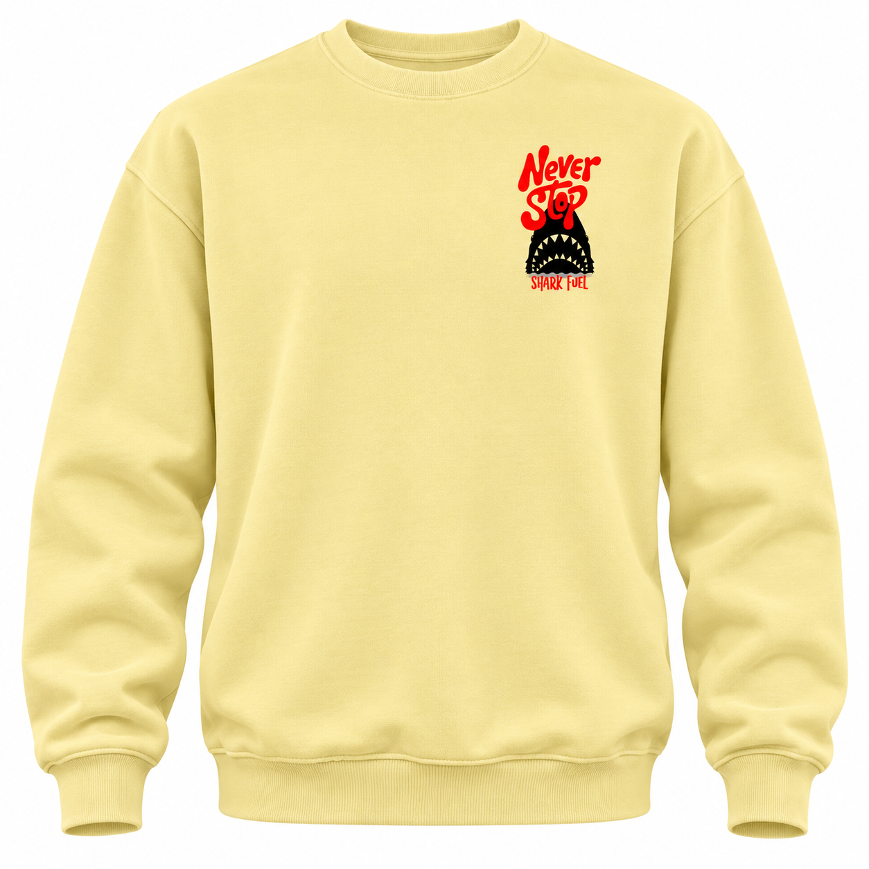 Sudadera amarilla con gráfico de tiburón-3